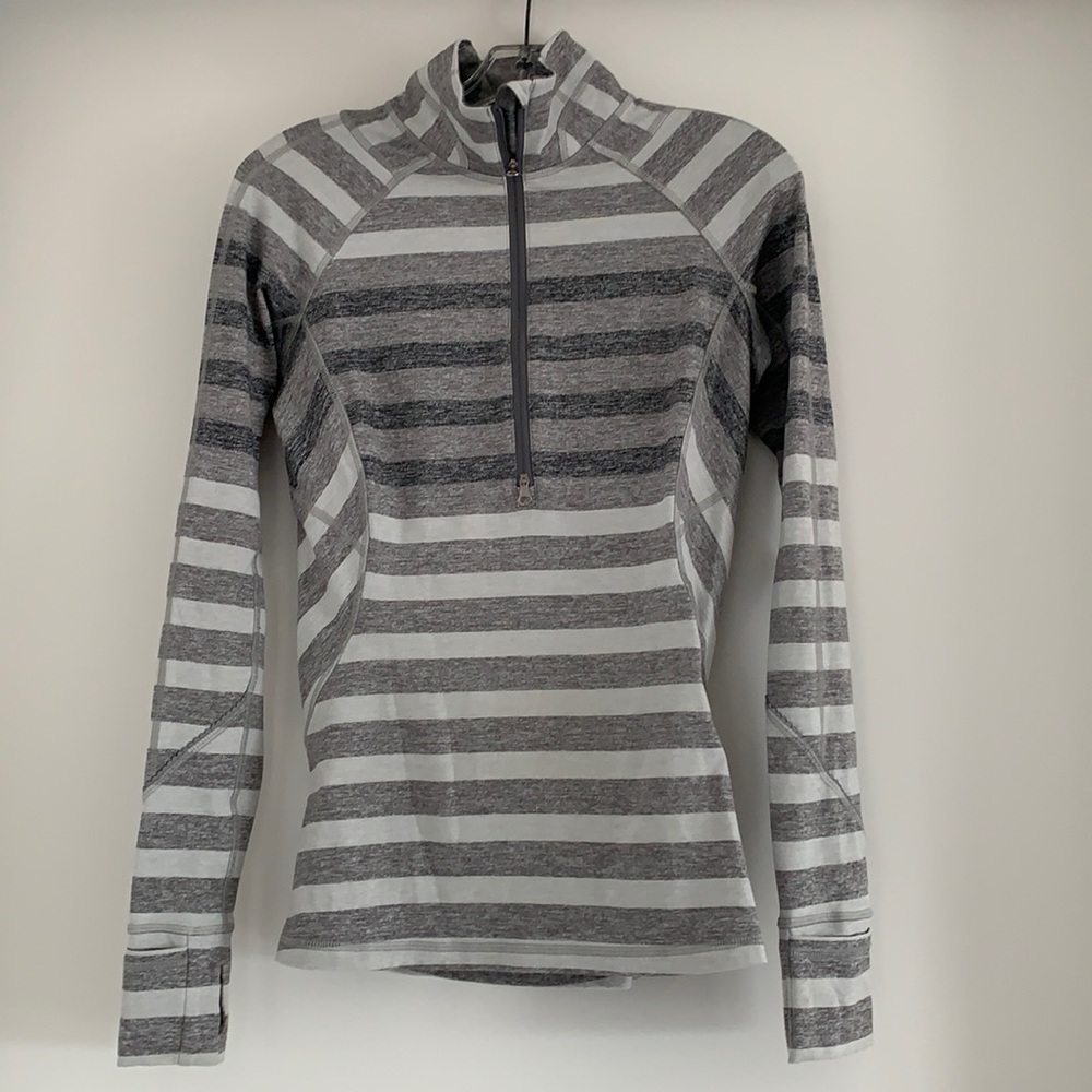 Lululemon striped long sleeved quarter zip
